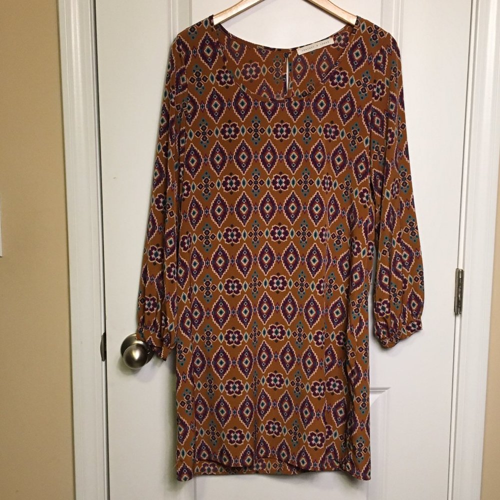 Peaches N Cream Southwest Mini Shift Dress M